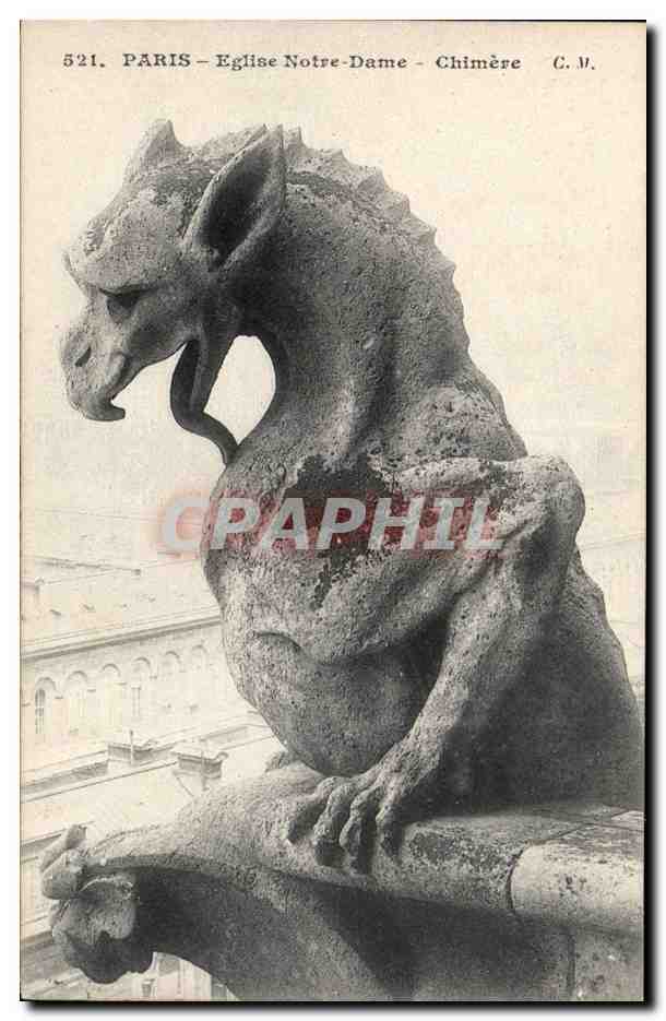 Paris - 4 - Notre Dame - Chimere - dragon - CPA 