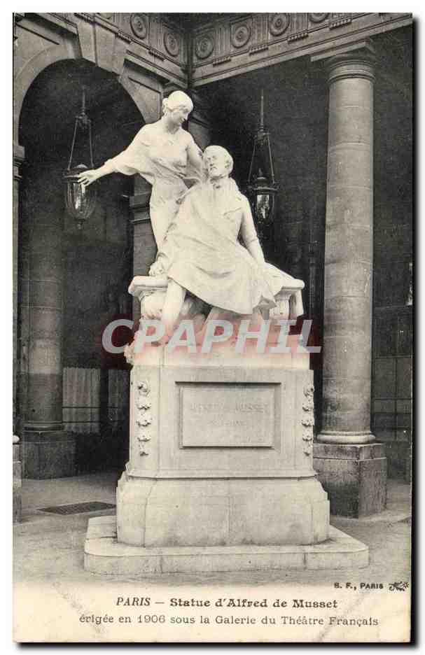 Paris -1 - Statue d'Alfred de Musset - CPA 