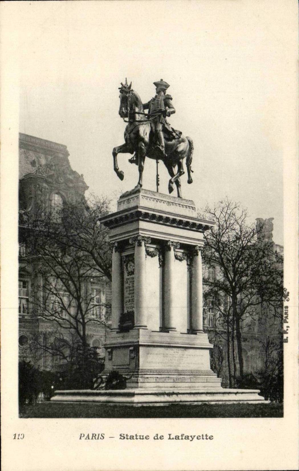 Paris - 8 - Statue de Lafayette - CPA 