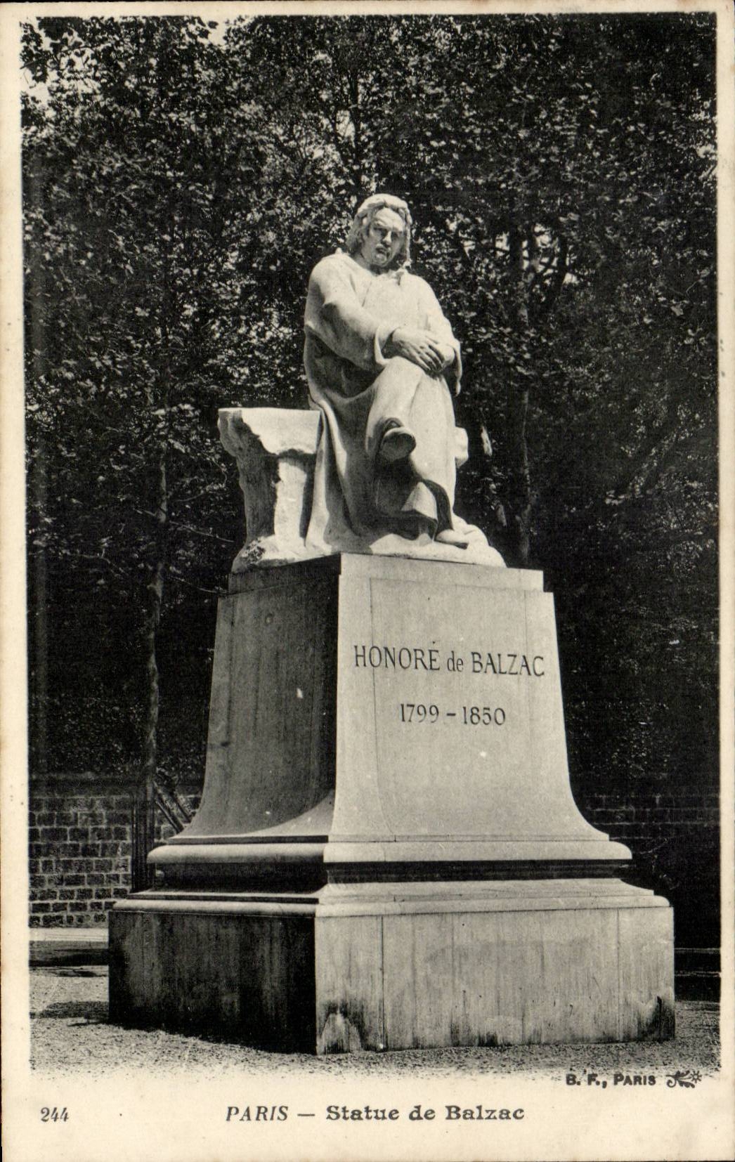 Paris - 16 - Statue de Balzac CPA 