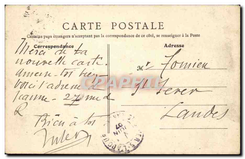Paris - 8 - La Madeleine - CPA  — Verso