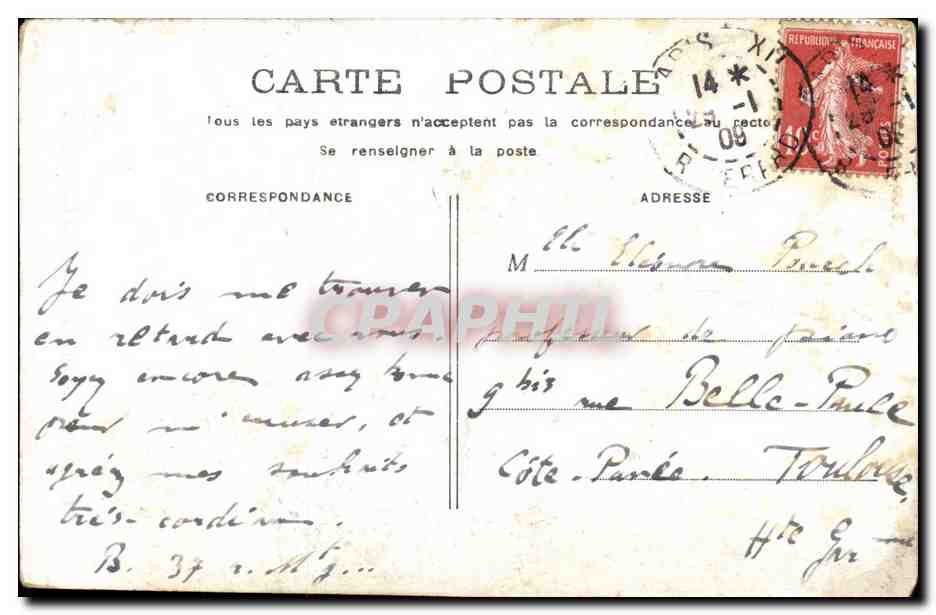 Paris - 1 - La Conciergerie - CPA  — Rückseite