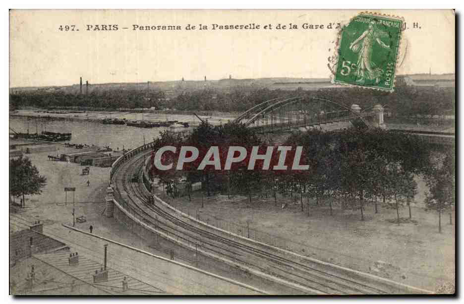 Paris - 14 - Panorama de la Passerelle - Gare d'Austerlitz - - CPA 