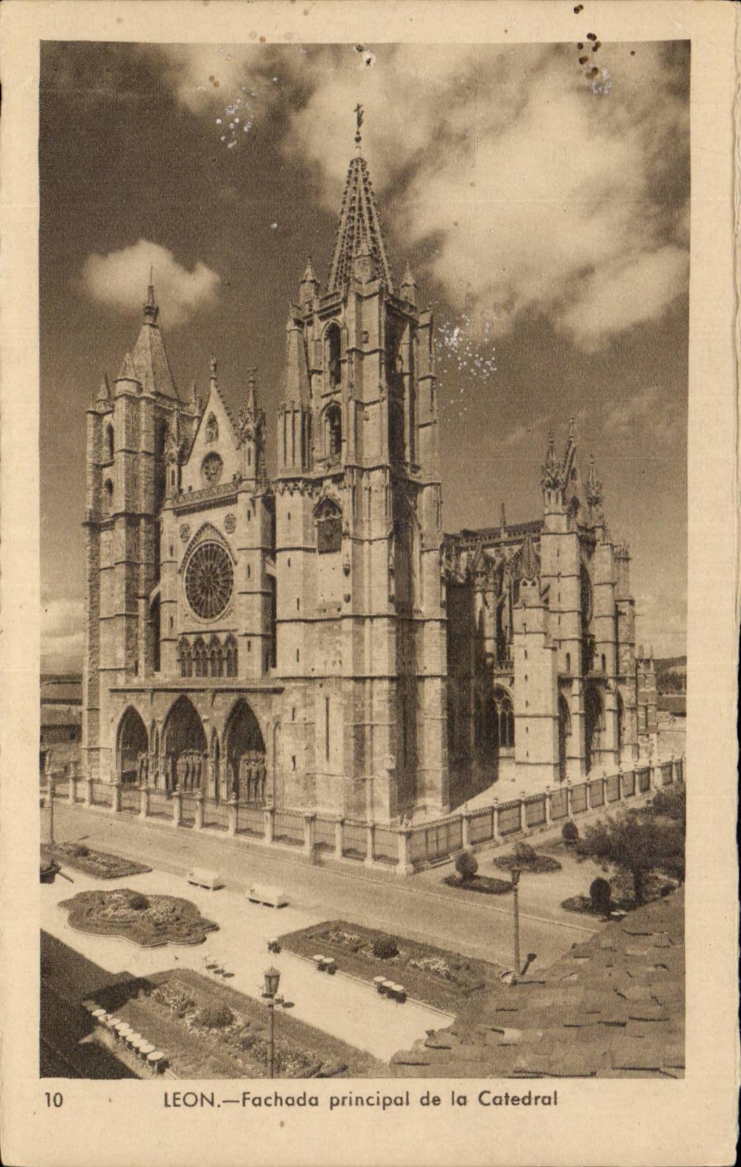 Espagne Leon Fachada principal de la catedral