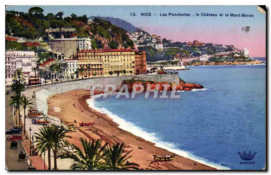 CPA Nice Les Ponchettes le chateau et le Mont Boron