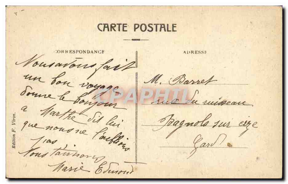 CPA Lourdes Maison paternelle de Bernadette Soubirous — Verso