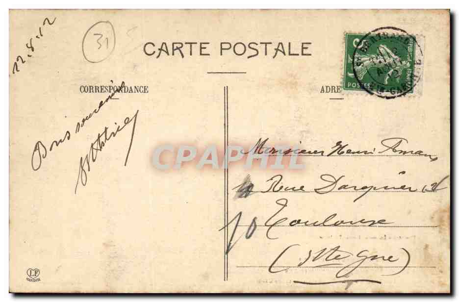 CPA St Bertrand de Comminges Tombeau de Hugues de Castellionne — Verso