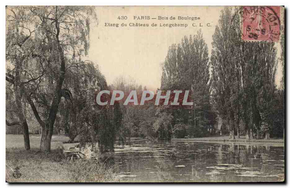 Paris CPA Bois de Boulogne Etang du chateau de longchamp
