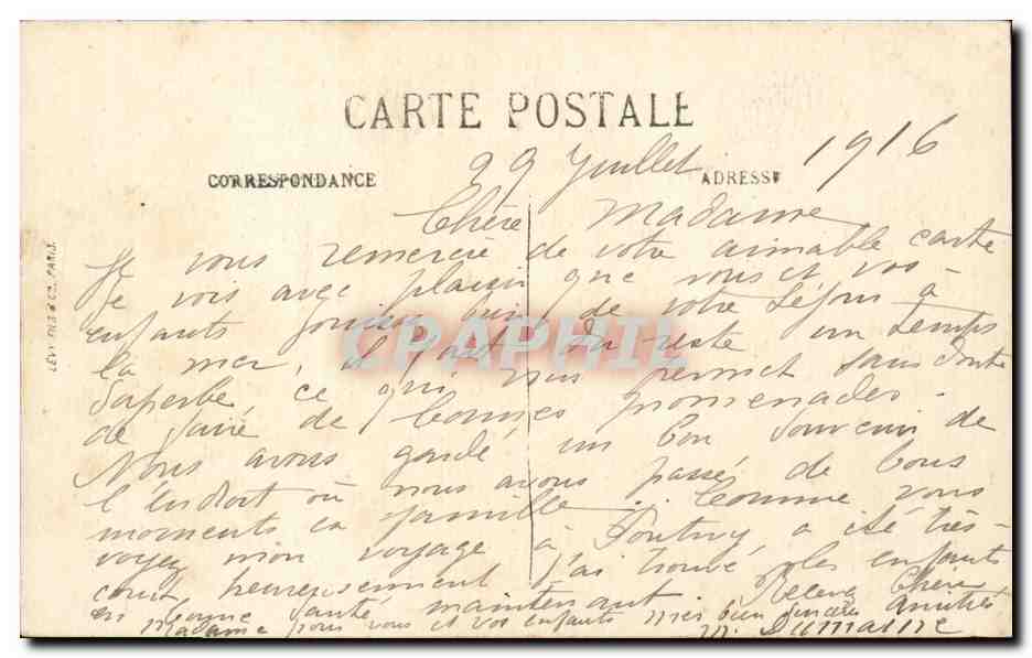 Paris CPA La Fontaine St Michel — Rückseite