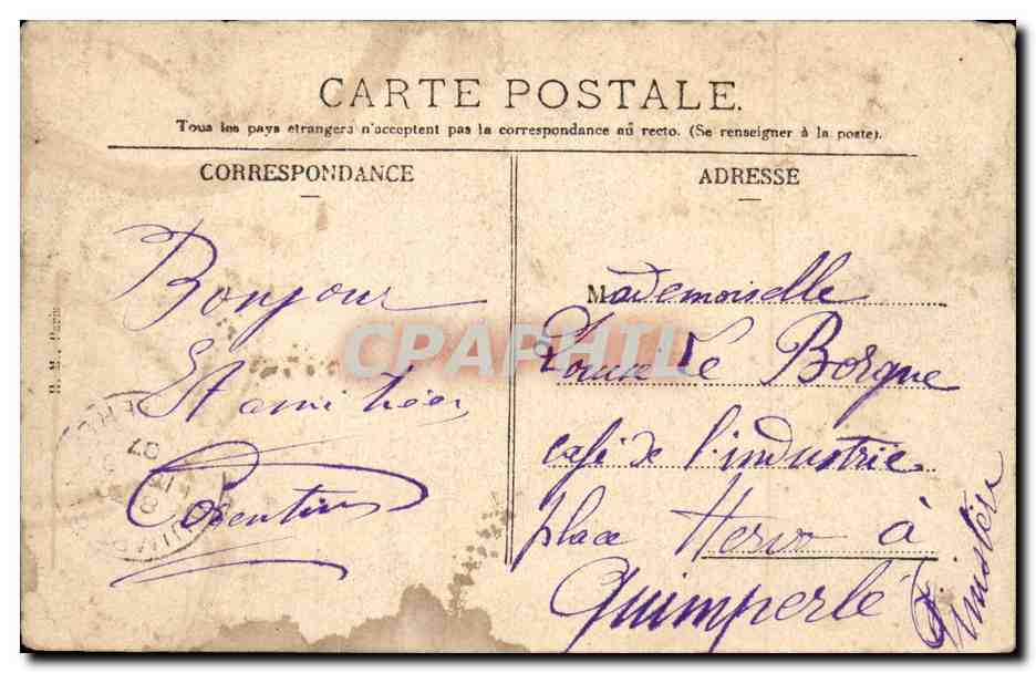 Paris CPA Souvenir de Paris Femme Place Vendome Arc de triomphe — Rückseite