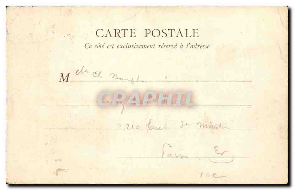 Paris CPA Rue de CAstiglione — Rückseite