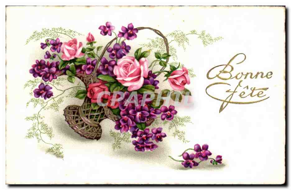 CPA Fantaisie Bonne Fete fleurs