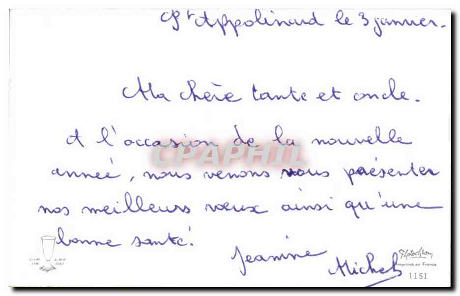 CPA Fantaisie Bonne annee  — Rückseite