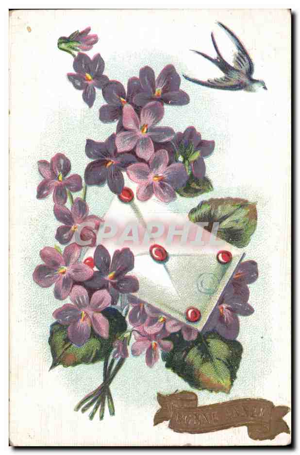 CPA Fantaisie Fleurs Bonne annee