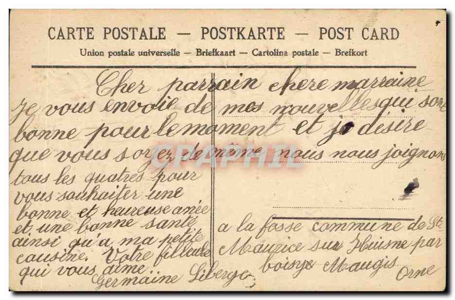 CPA Fantaisie Fleurs Bonne annee — Rückseite