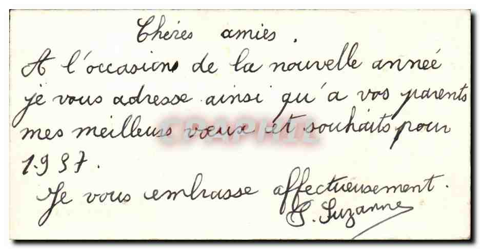 CPA Fantaisie Enfant Bonne Annee Neige — Rückseite