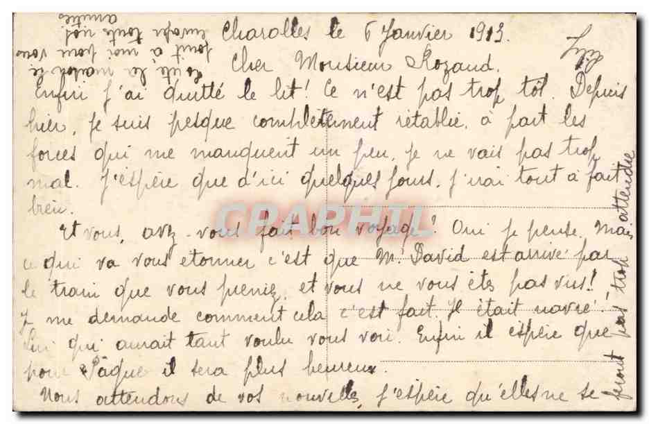 Jeune femme en robe brodée tenant un bouquet — A.N. Paris, n° 1363 — Achterkant