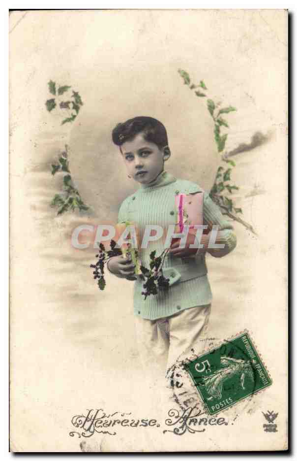 CPA Fantaisie Enfant Affectueuse Annee
