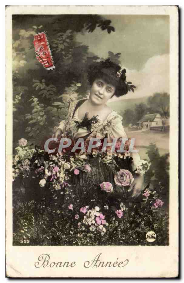 CPA Fantaisie Femme Bonne annee