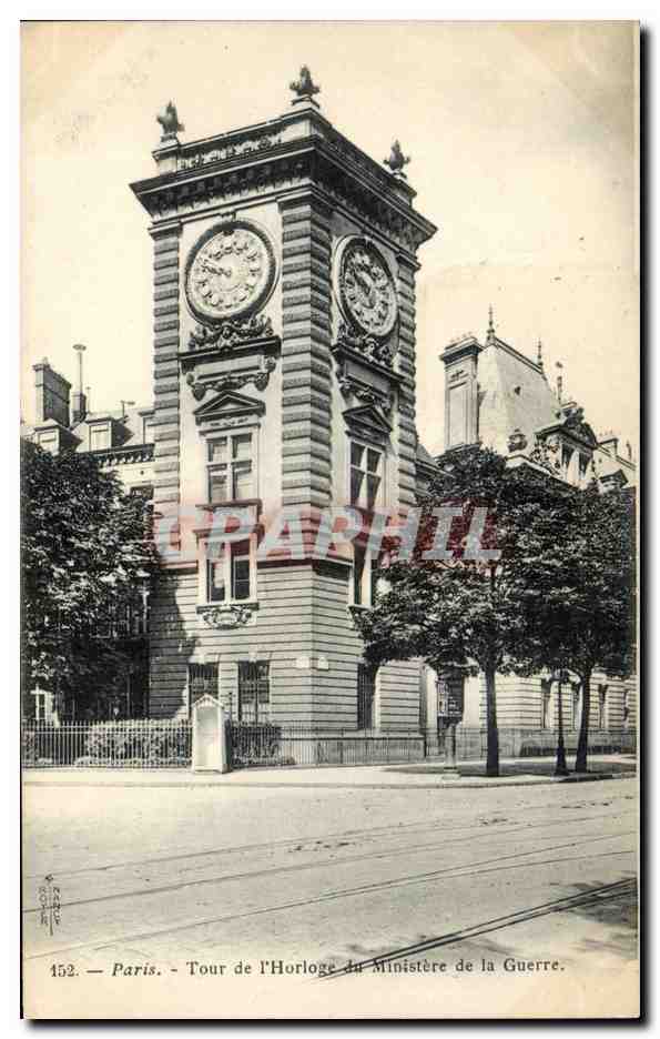 Paris CPA Tour de l'horloge et le ministere de la guerre