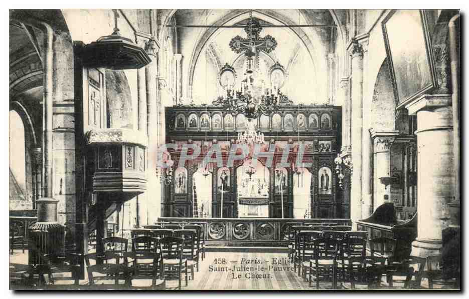 Paris CPA Eglise Saint Julien la pauvre le choeur