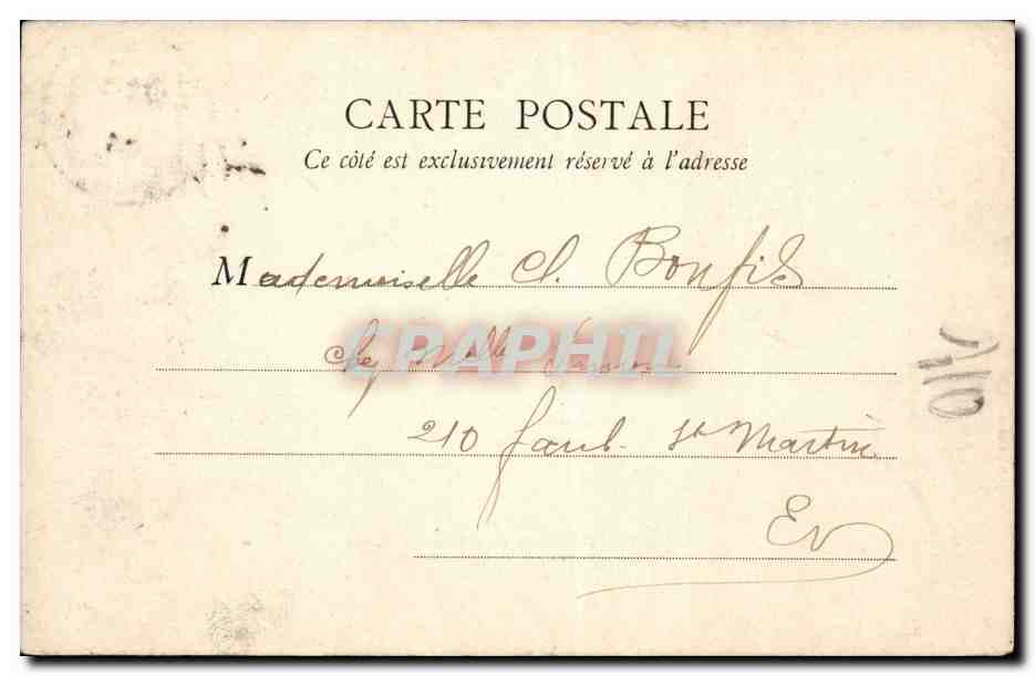 Paris CPA Petit palais des Beaux Arts — Rückseite