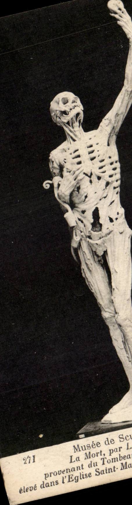 Paris CPA Musee de sculpture comparee La mort par Ligier Richier (squelette death skeleton) Eglise Saint Maxe de Bar l