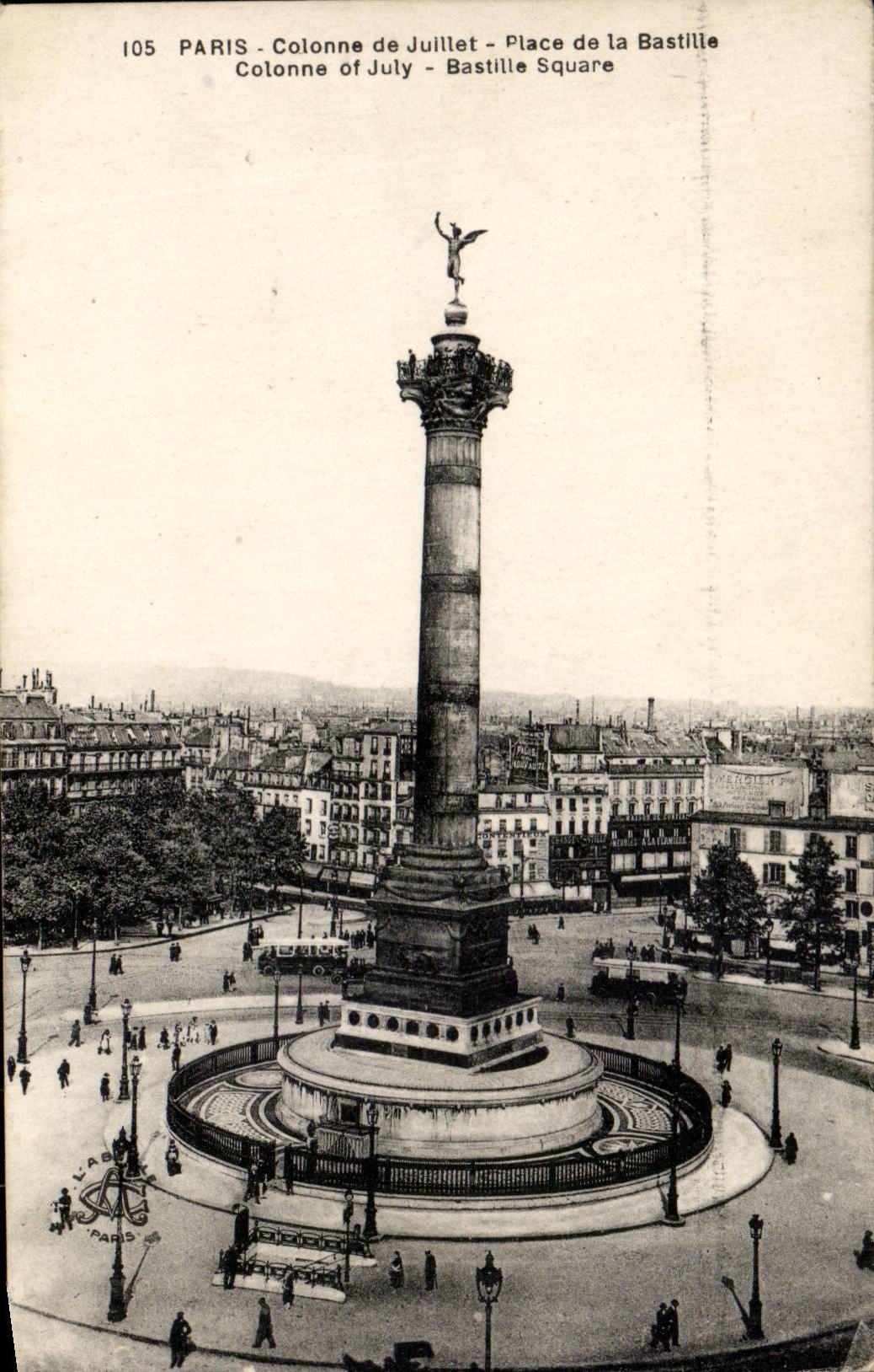 Paris CPA Colonne de Juillet Bastille