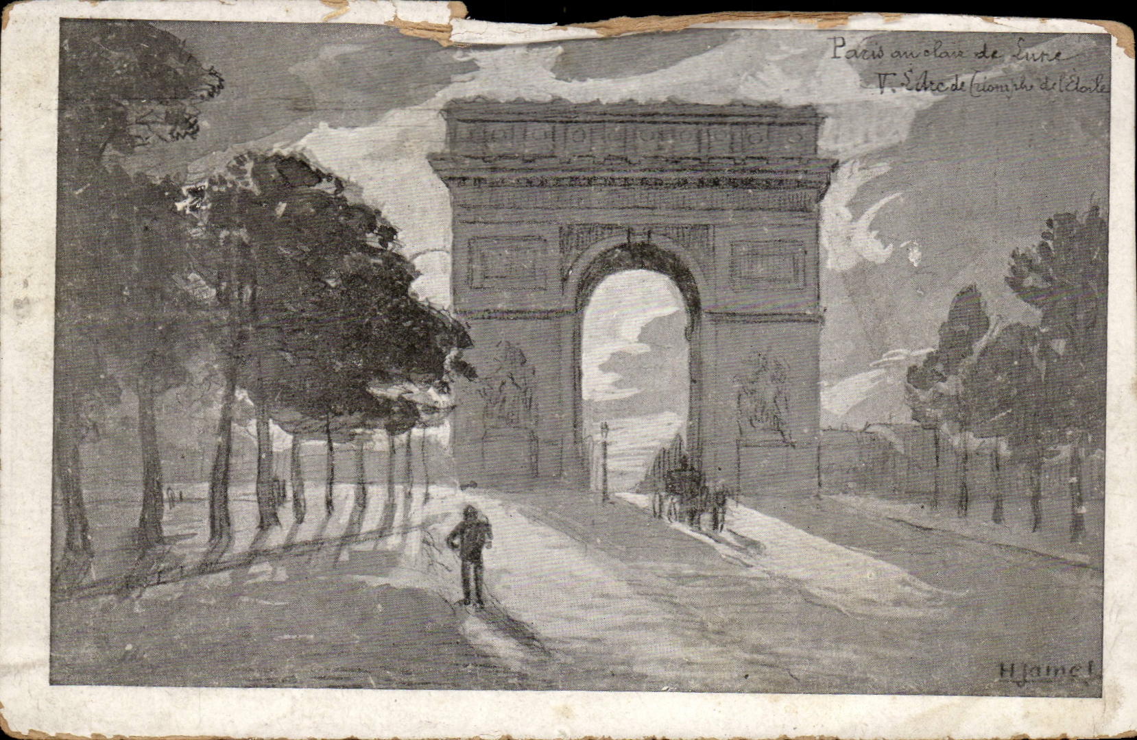 Paris au col de Sures — T. Éditeur de Lionni de l'École — H. Jame! — dessin