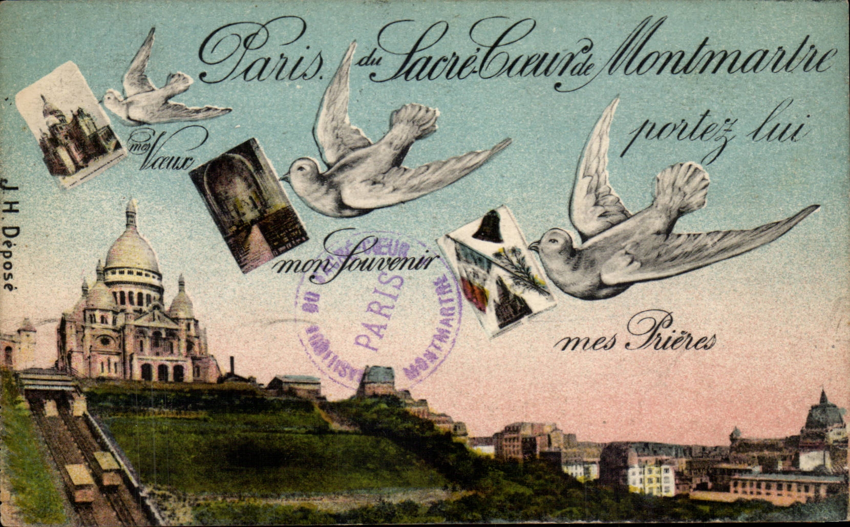 Paris CPA Buttes montmartre Hirondelle Sacre Coeur
