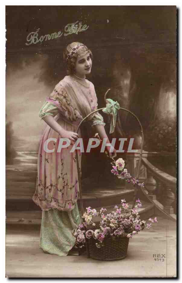 CPA Fantaisie Femme Bonne fete