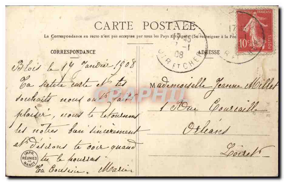 Tarjeta postal antigua Fantasía Mujer Ventaja — Reverso