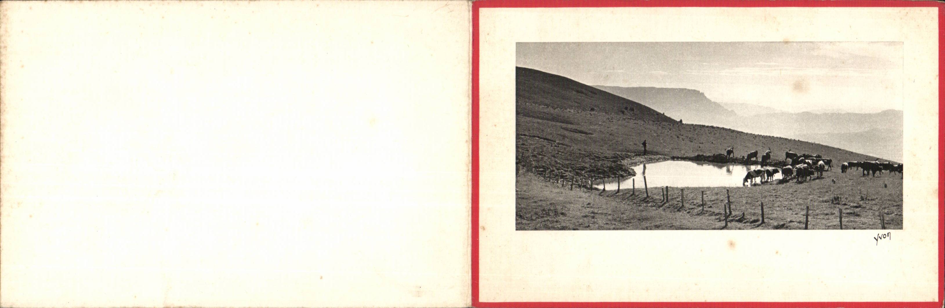 CPA Fantaisie Carte s'ouvrant paysage Vaches