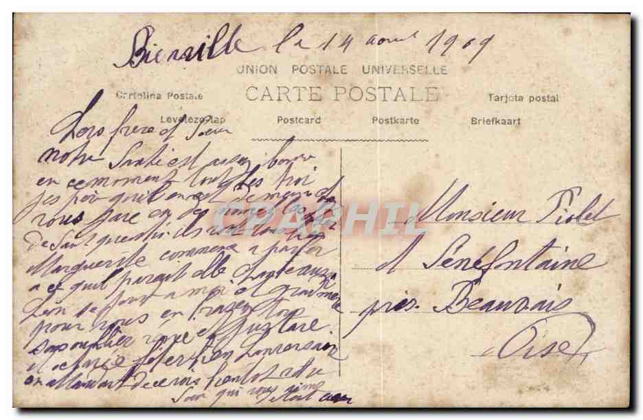 Femme en robe de style Art Nouveau — sous un cerisier en fleurs — éditeur X, n° 144 — Reverso