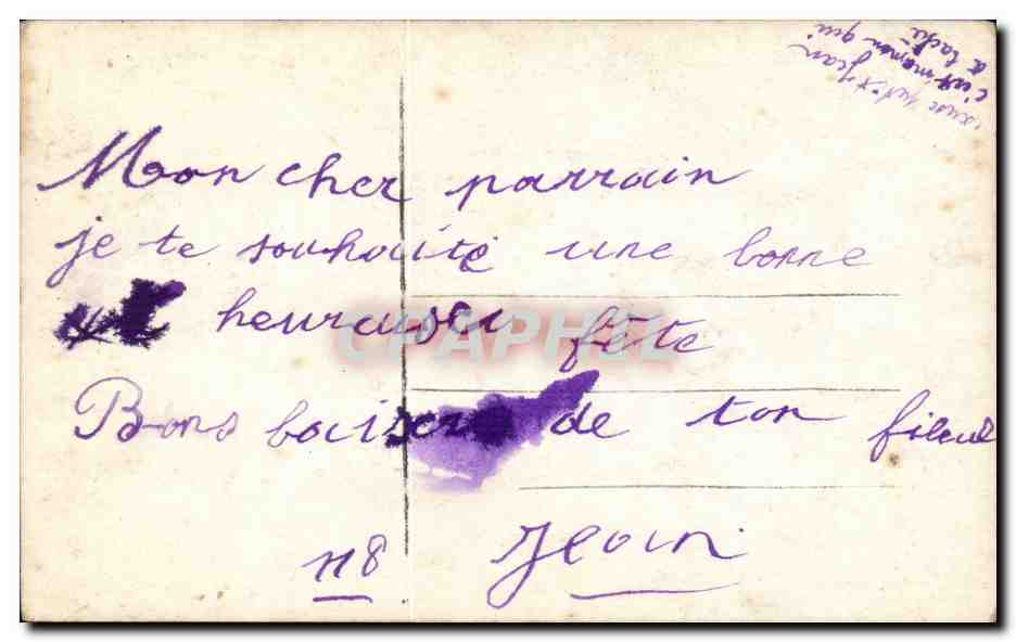 CPA Fantaisie Enfant Bonne fete — Rückseite