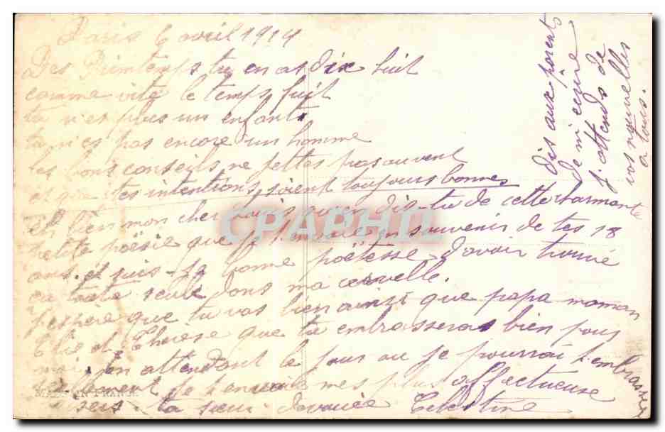 CPA Fantaisie Femme Anniversaire — Verso