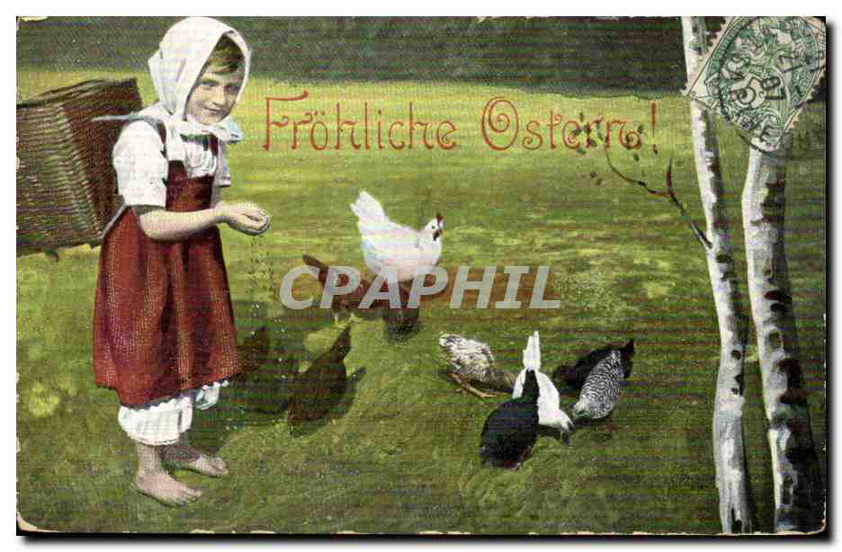CPA Fantaisie Frohliche Ostern Enfant Paques Easter
