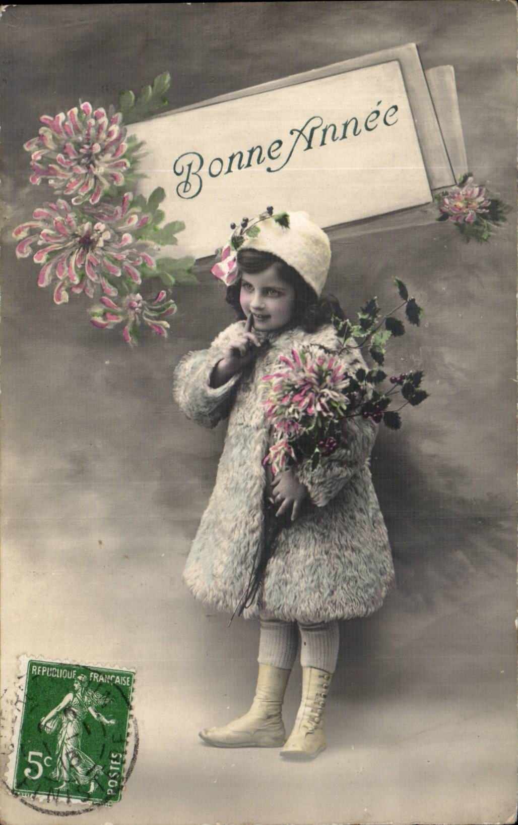 CPA Fantaisie Enfant Bonne annee