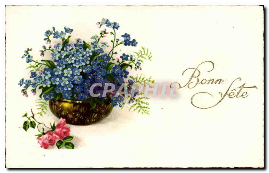 CPA Fantaisie Fleurs Bonne fete