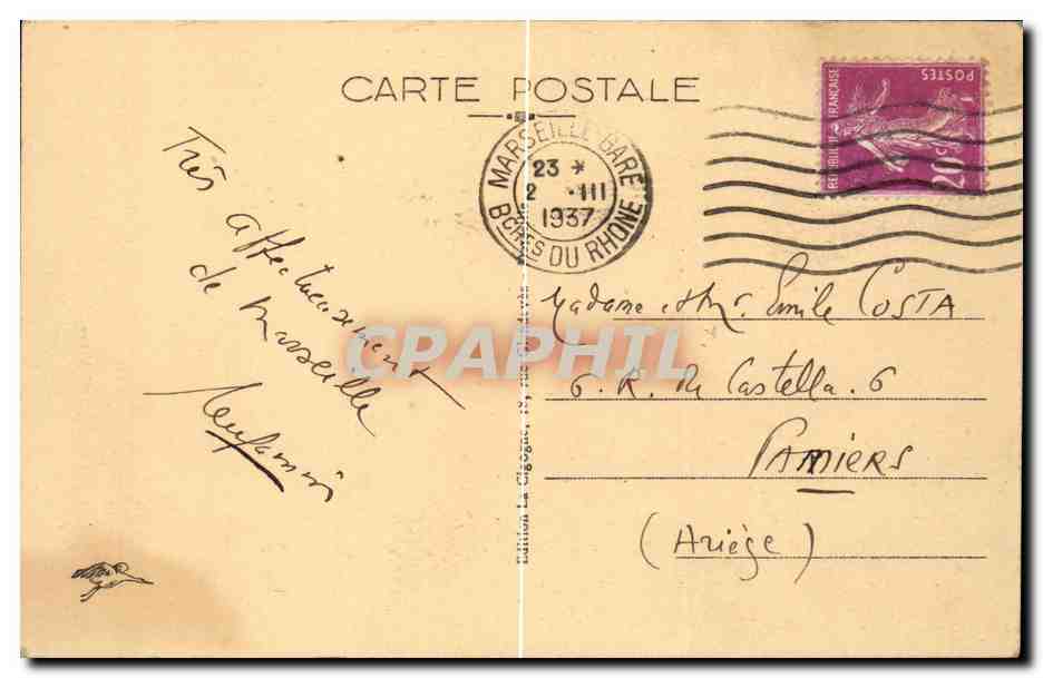 CPA Marseille Vue generale d'Endoume et les iles — Rückseite
