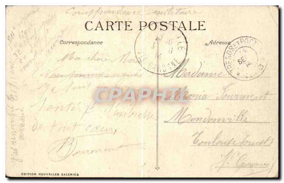 CPA Marseille Hotel de ville — Verso