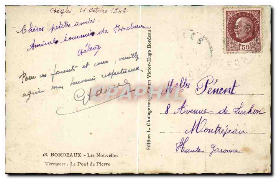 Port de Béziers — vue panoramique — Édition L. Chatatgneau, 13. BORDEAUX - Les Nouvelles — Rückseite