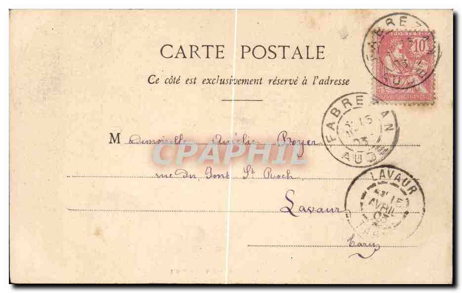Cité de Carcassonne — Avant-Porte du Château — Librairie P. Abadie, rue de la Gare, Citron F. Cheron — Verso