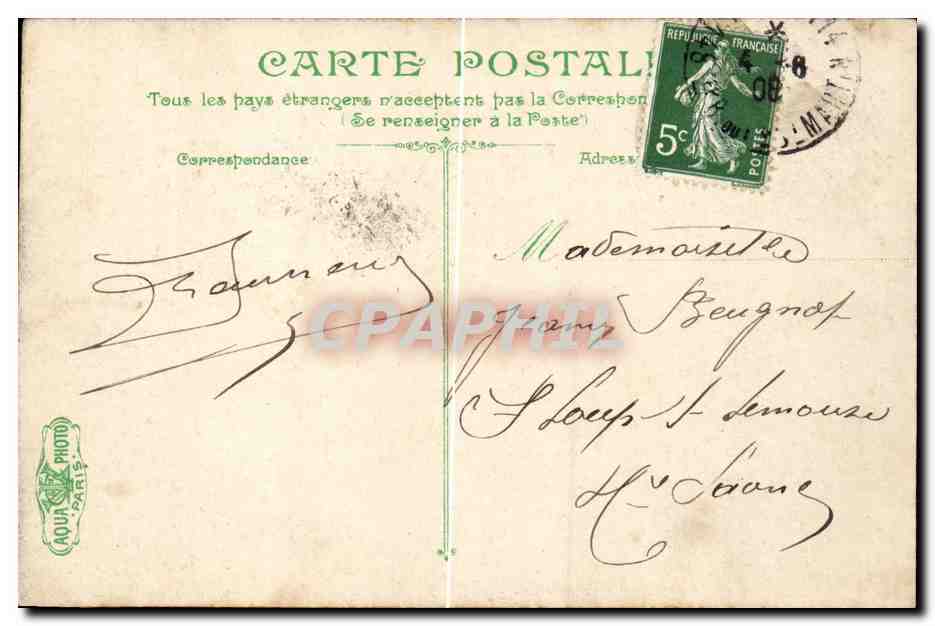 Paris CPA Le college de France et la Sorbonne — Rückseite