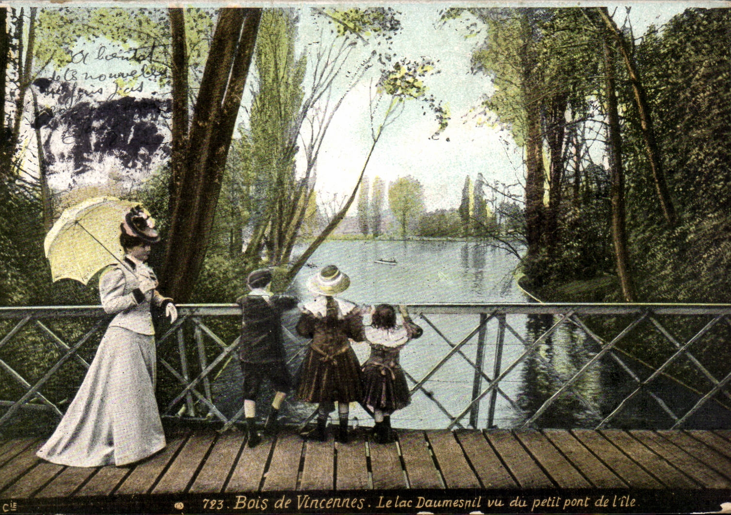 Paris CPA Bois de Vincennes le lac Daumesnil vu du petit pont de l'ile