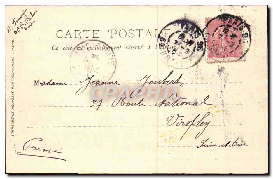 Paris CPA Palais du Luxembourg — Rückseite