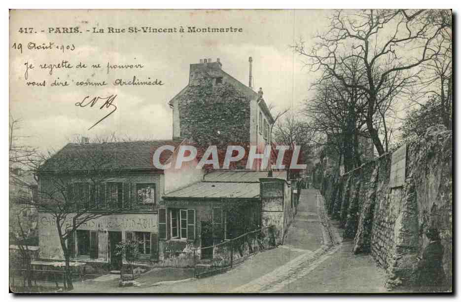 Paris CPA Rue St Vincent de Montmartre (Lapin Agil)