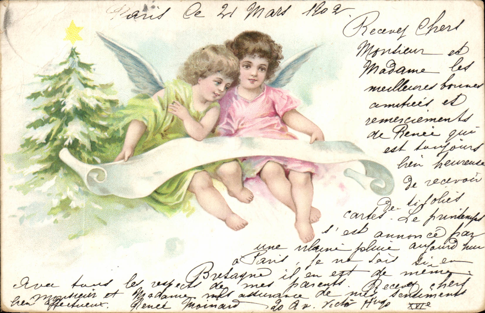 CPA Fantaisie Enfants Ange Angel