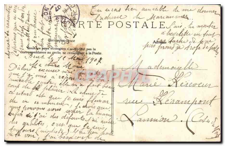 Femme tenant un bouquet de fleurs — E.L.D. — n°3319 — Achterkant