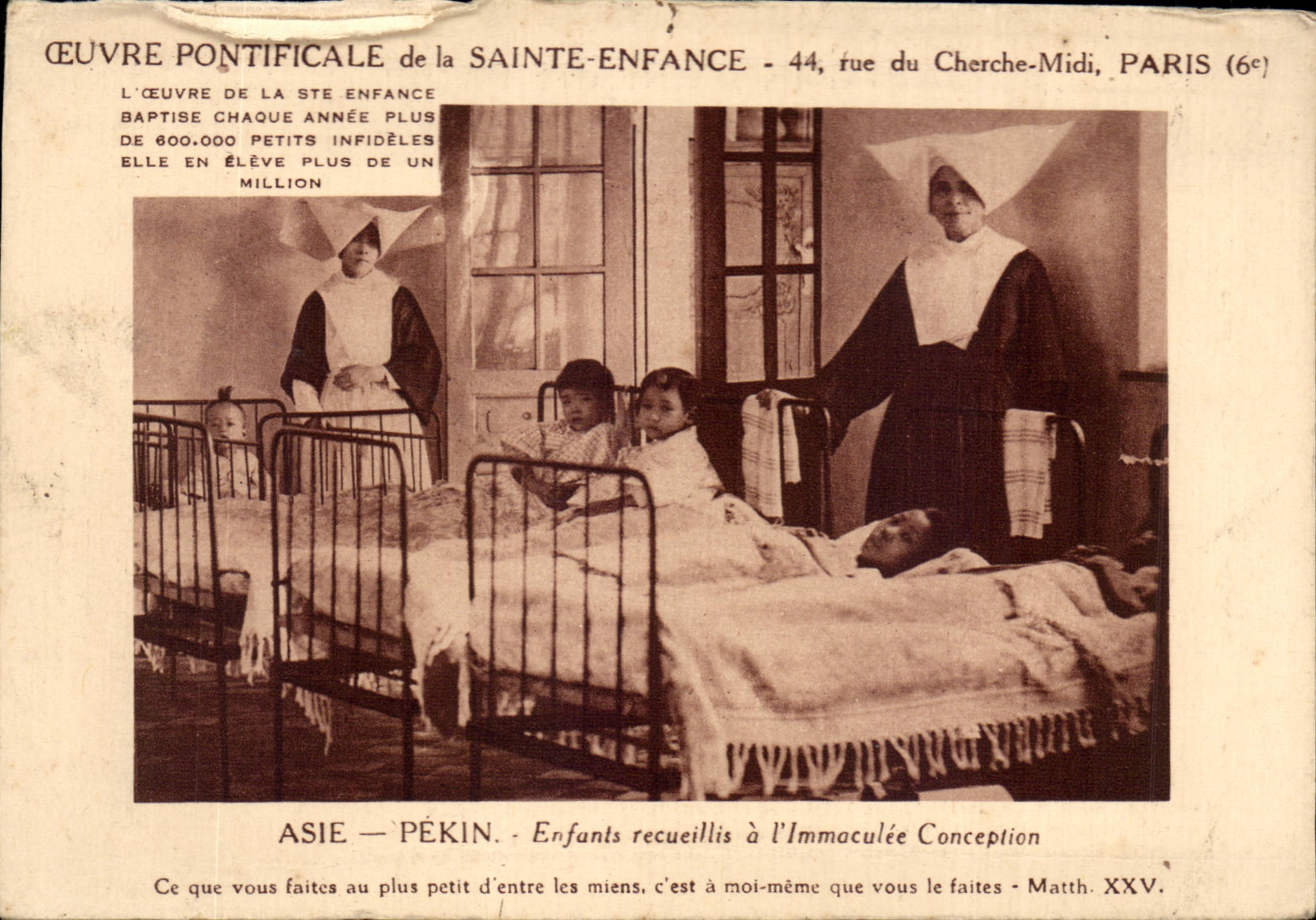 CPA Oeuvre pontificale de la Sainte Enfance Cherche midi Paris Asie Pekin Enfants (China China)